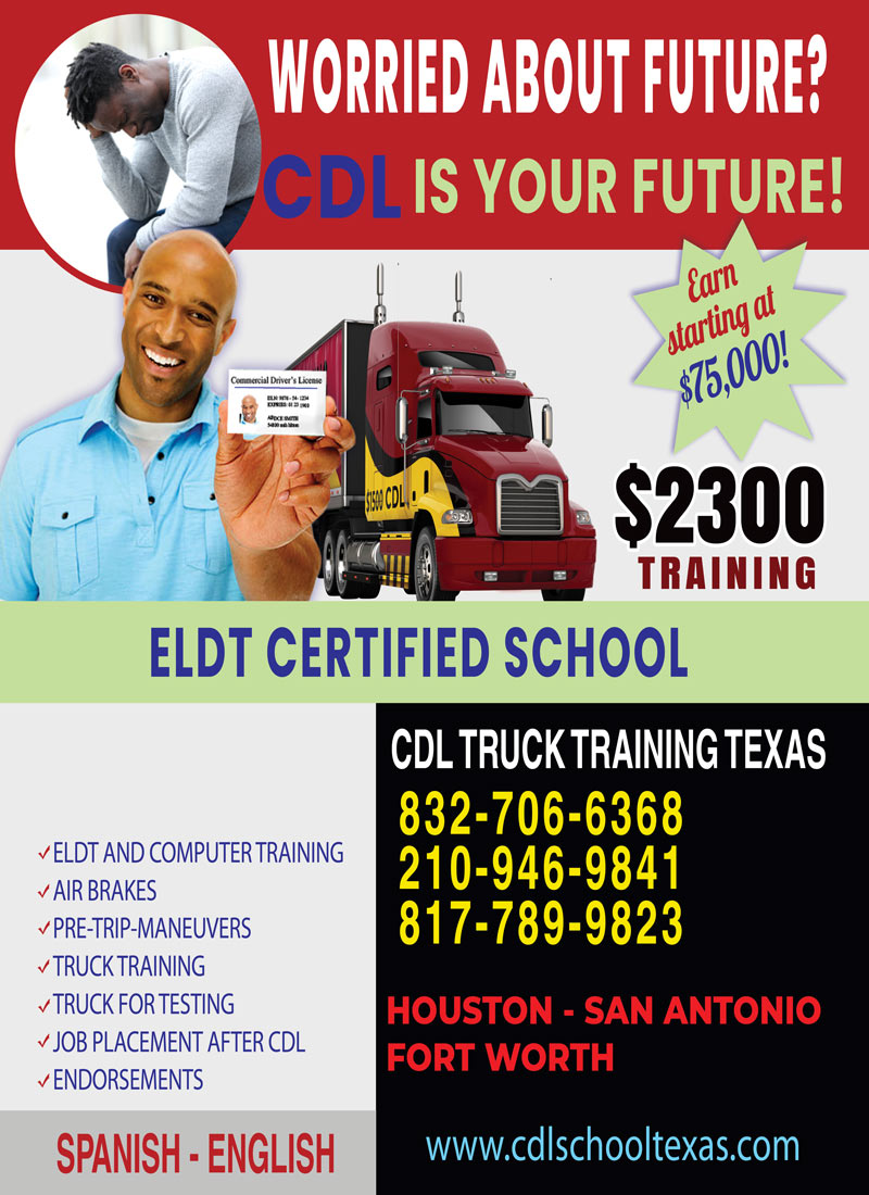 CDL school Houston Texas ELDT certified school image show phone and services