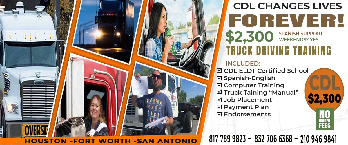 A Slider that included group of diverse and happy students holding their CDL licenses CDL Training in Mcallen maked the training,  with beaming smiles, vehicle, phones and services.